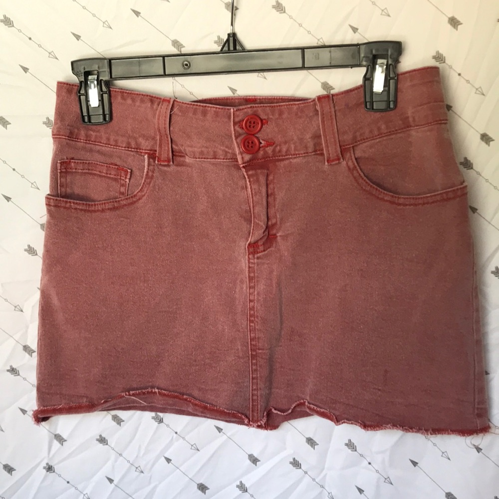 Stretchy Faded Denim Skirt